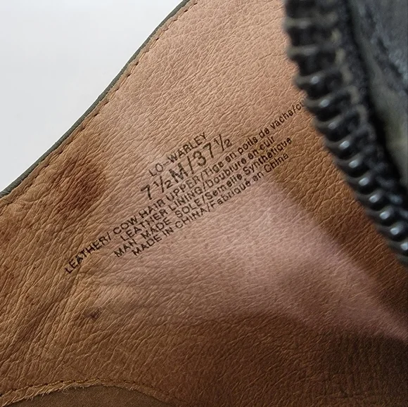 Louise et Cie Pointed Toe Black Leather & Cow Hair Heel Booties Size 7.5 - Picture 15 of 16